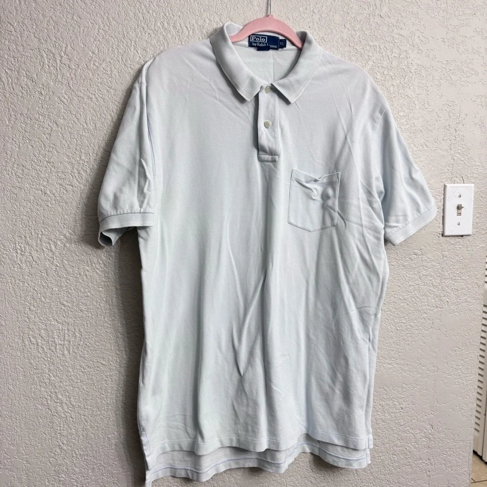 Polo by Ralph Lauren Men's Light Blue Polo - Size XL
